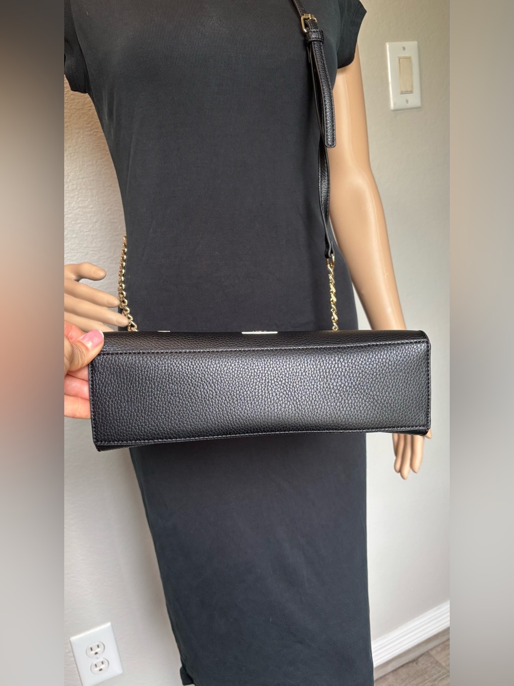 Aldo Black Crossbody Bag with Gold Hardware - Picture 7 of 13